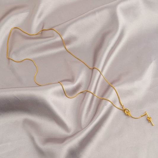 Knotted non tarnish gold necklace