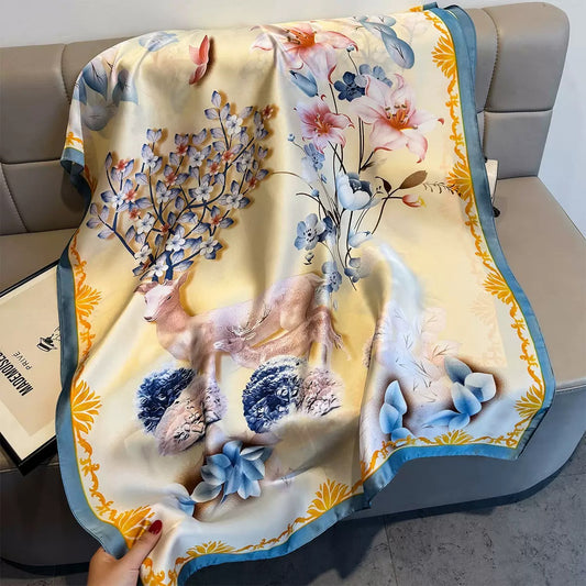 Women's Floral Silk Scarf