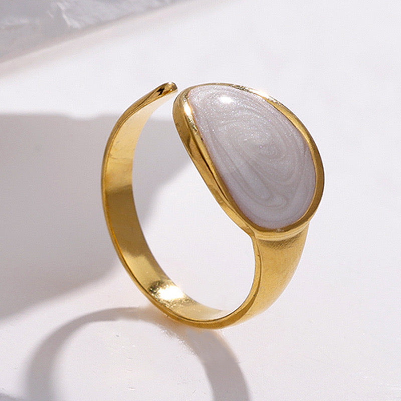 Titanium steel women’s adjustable ring