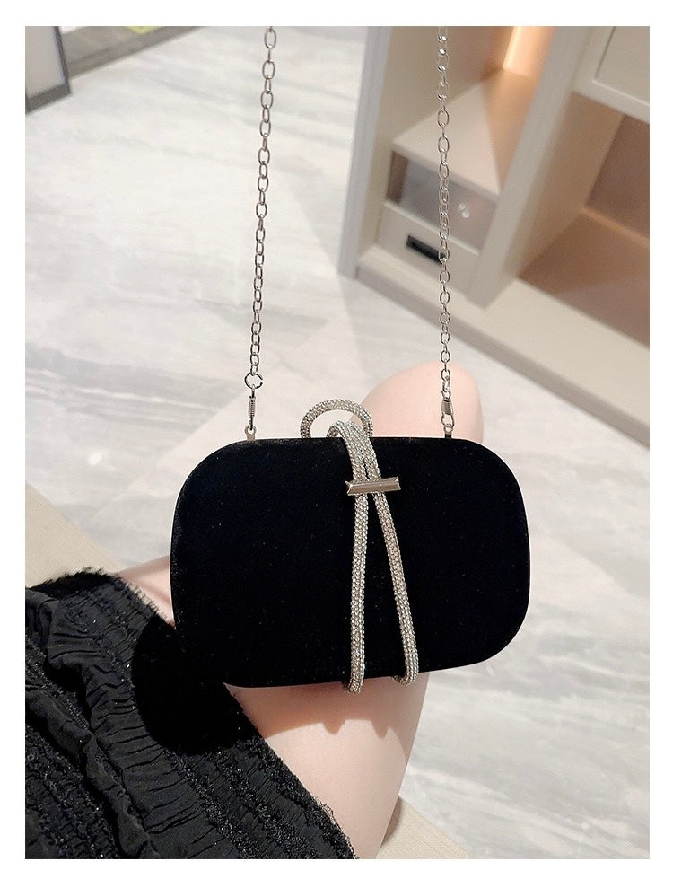 Suede evening clutch purse