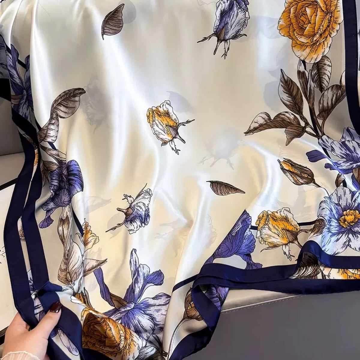 Women's Floral Silk Scarf
