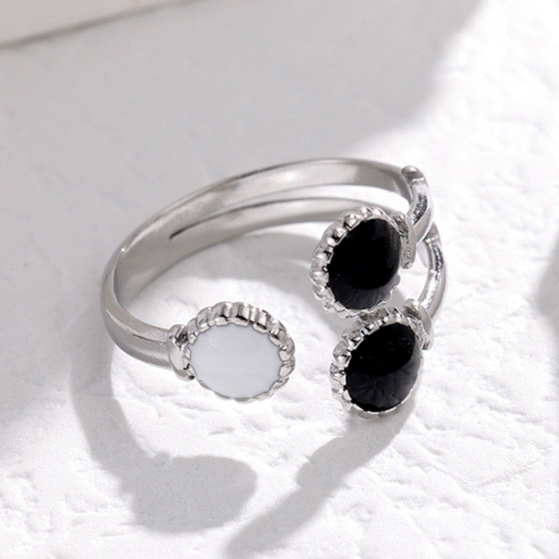 Three dots titanium steel rings