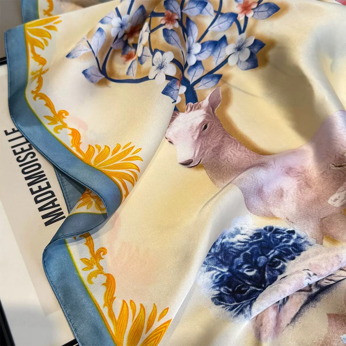Women's Floral Silk Scarf