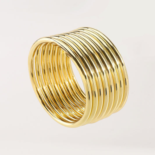 Stacked Simple Gold Bangles
