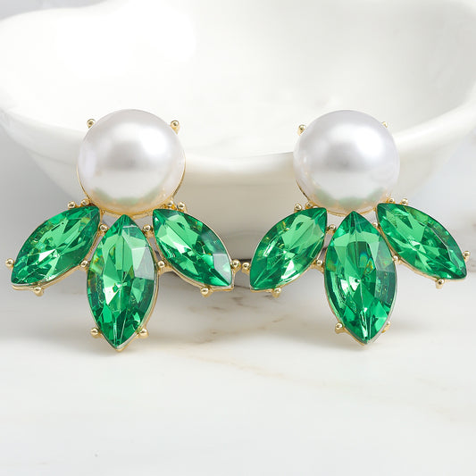Pearl dainty drop colored earrings