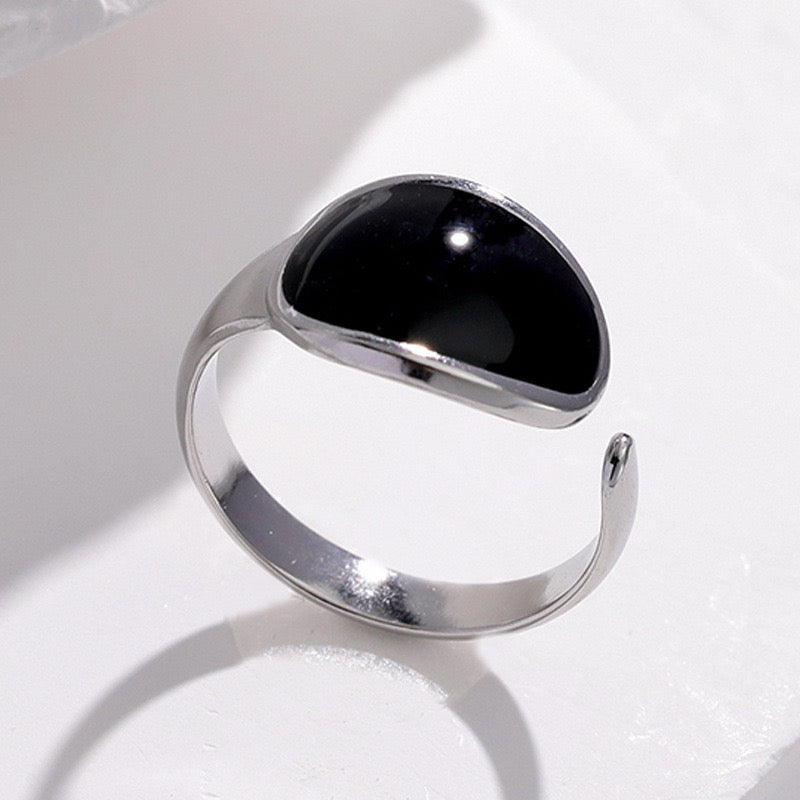 Titanium steel women’s adjustable ring