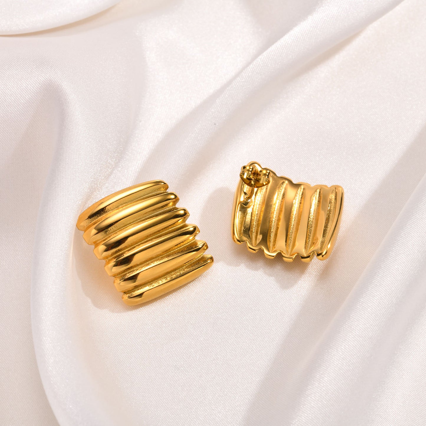 Irregular shaped stainless steel earrings