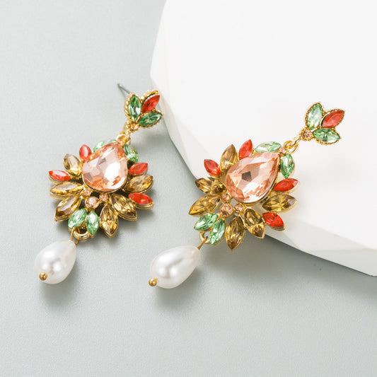 Pearl with luxe deets drop earrings