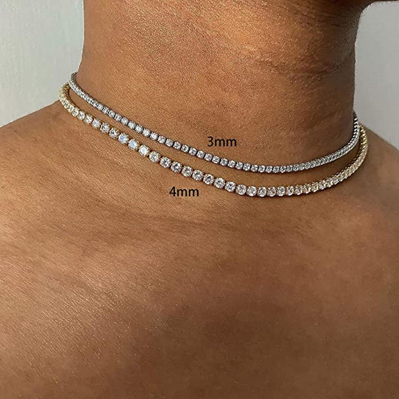 High end luxe zirconia tennis necklaces