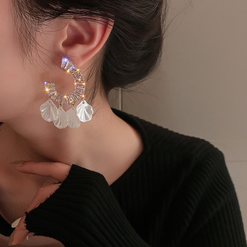 C shaped exaggerated earrings