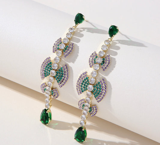 Bow tier drop earrings