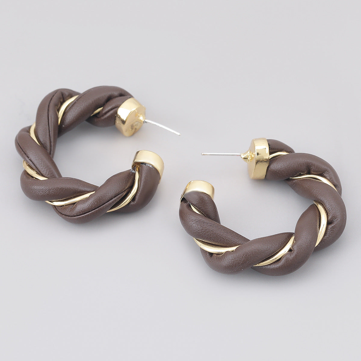 Twisted leather earrings