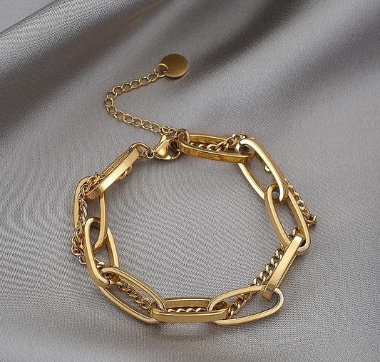 Chunky double chain link bracelet