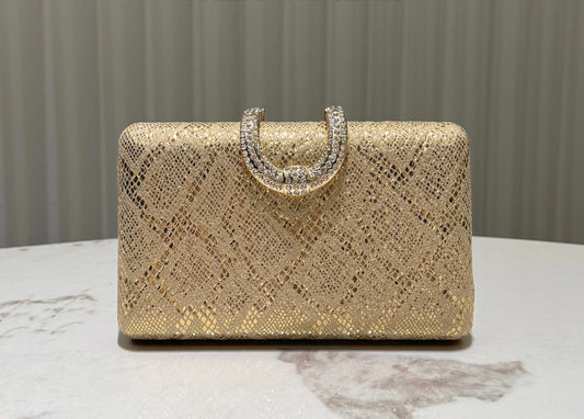 Party gold textured women’s clutch