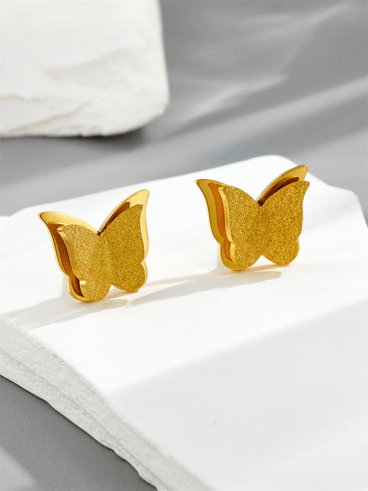 Butterfly necklace bracelet and earrings set non tarnish