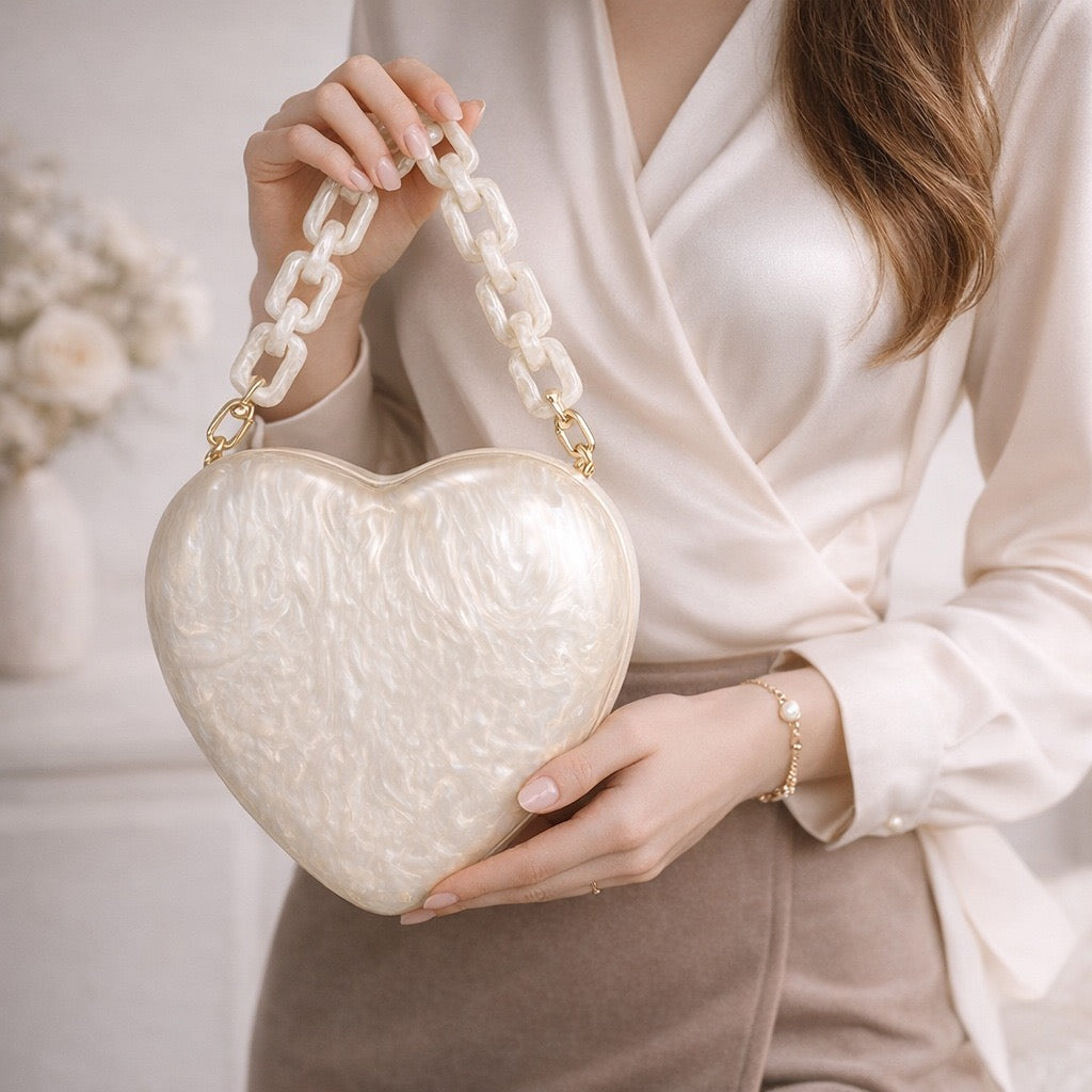 Acrylic Amore Shaped women’s clutch