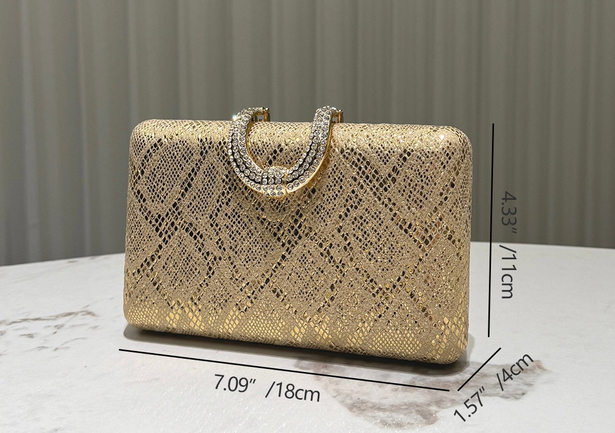 Party gold textured women’s clutch