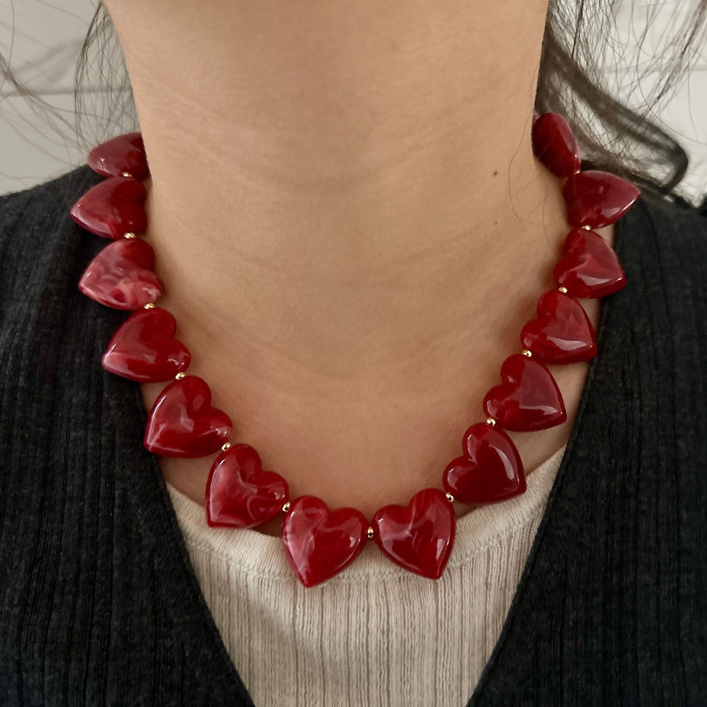 Red Large Heart Necklace