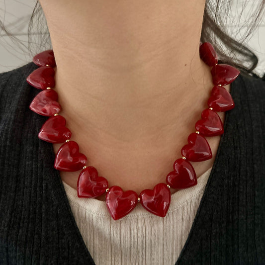 Red Large Heart Necklace