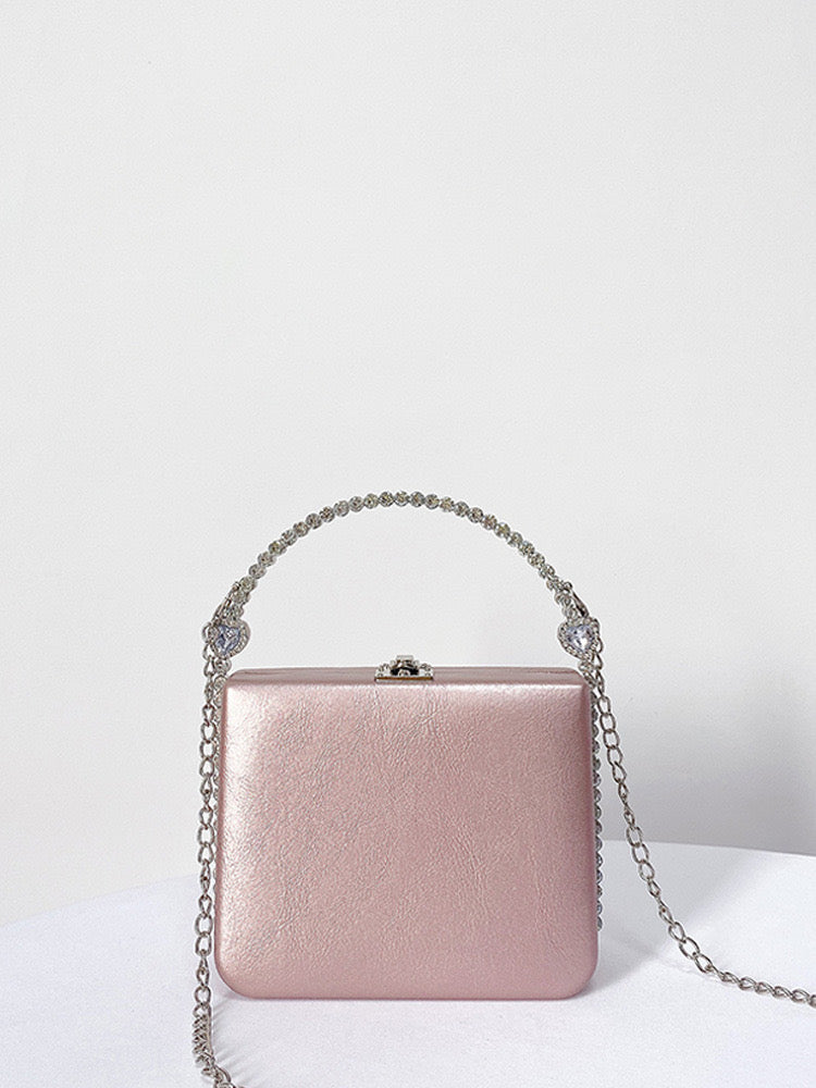 Hand held rhinestones embellished women’s bag