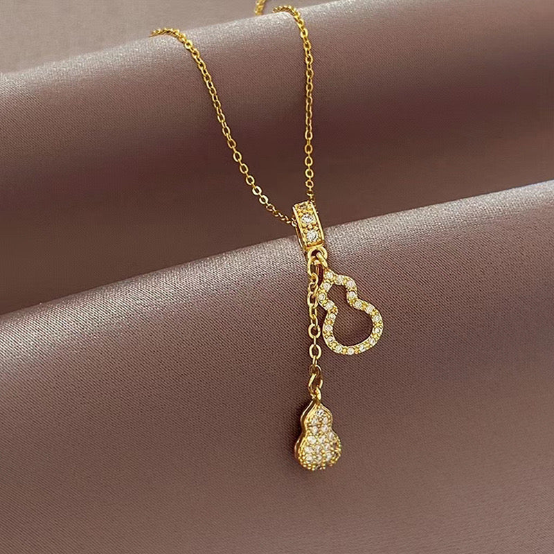 Gourd pendant titanium steel necklace