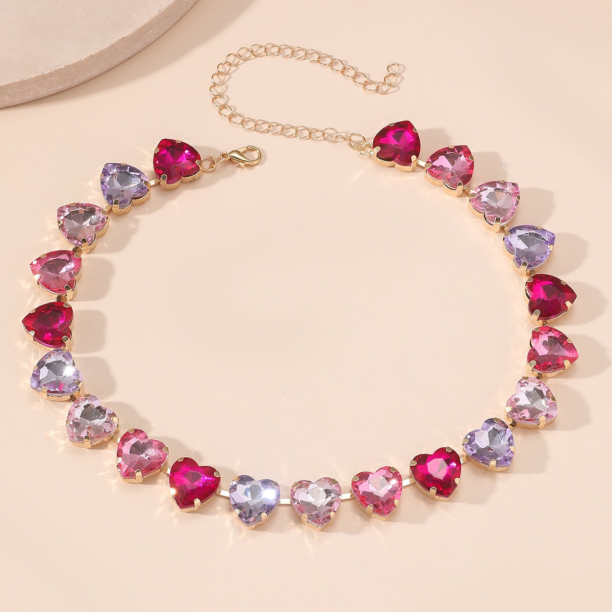 Pink Heart Choker necklace
