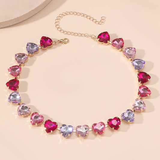 Pink Heart Choker necklace
