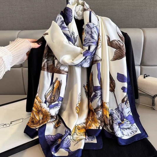 Women's Floral Silk Scarf