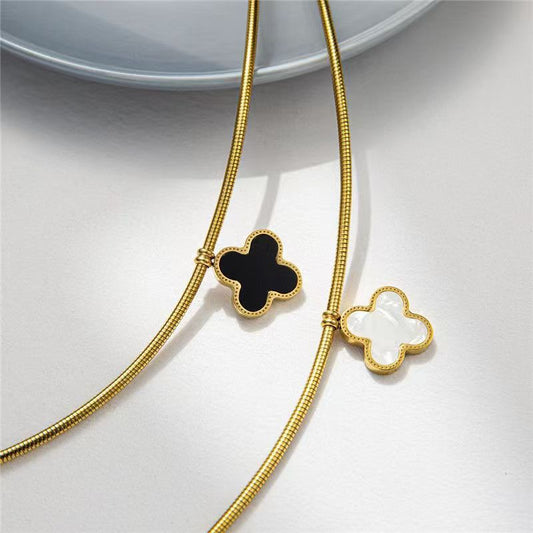 Titanium steel Gold Star Locket Choker Necklace