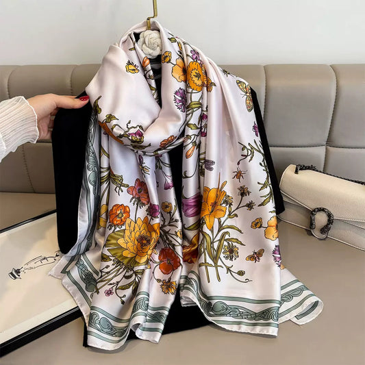 Women's Floral Silk Scarf