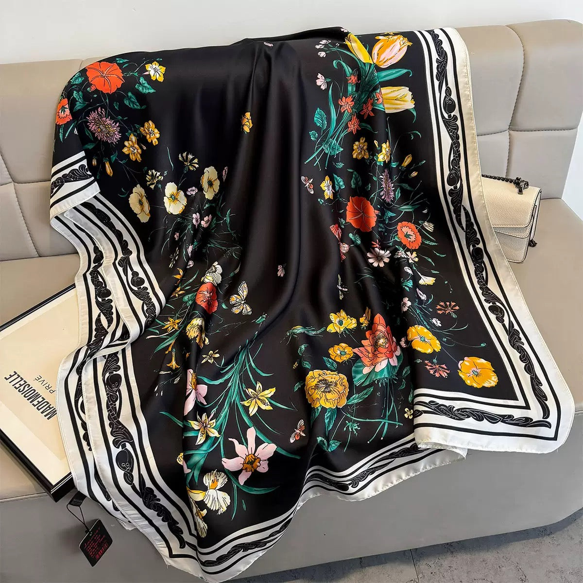 Women's Floral Silk Scarf