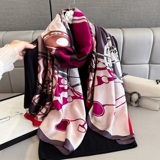 Women's Floral Silk Scarf