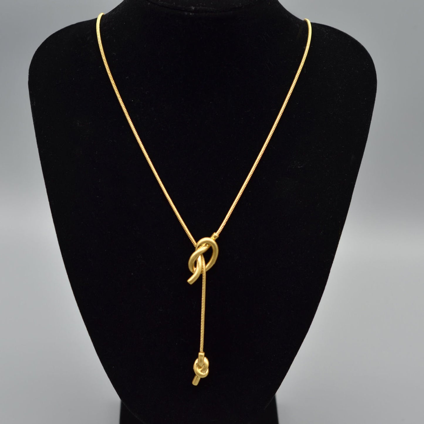Knotted non tarnish gold necklace