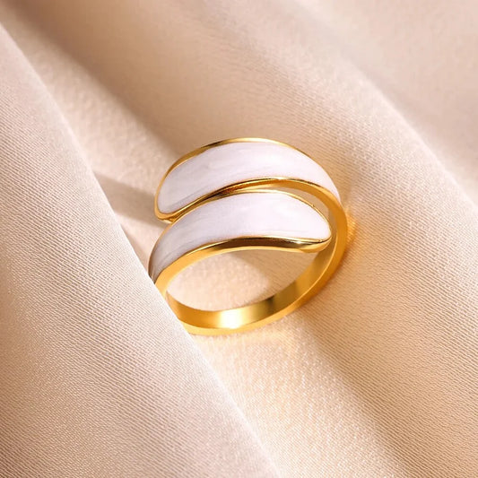 Titanium steel women’s adjustable ring