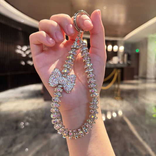 Pearl bow phone charm keychain