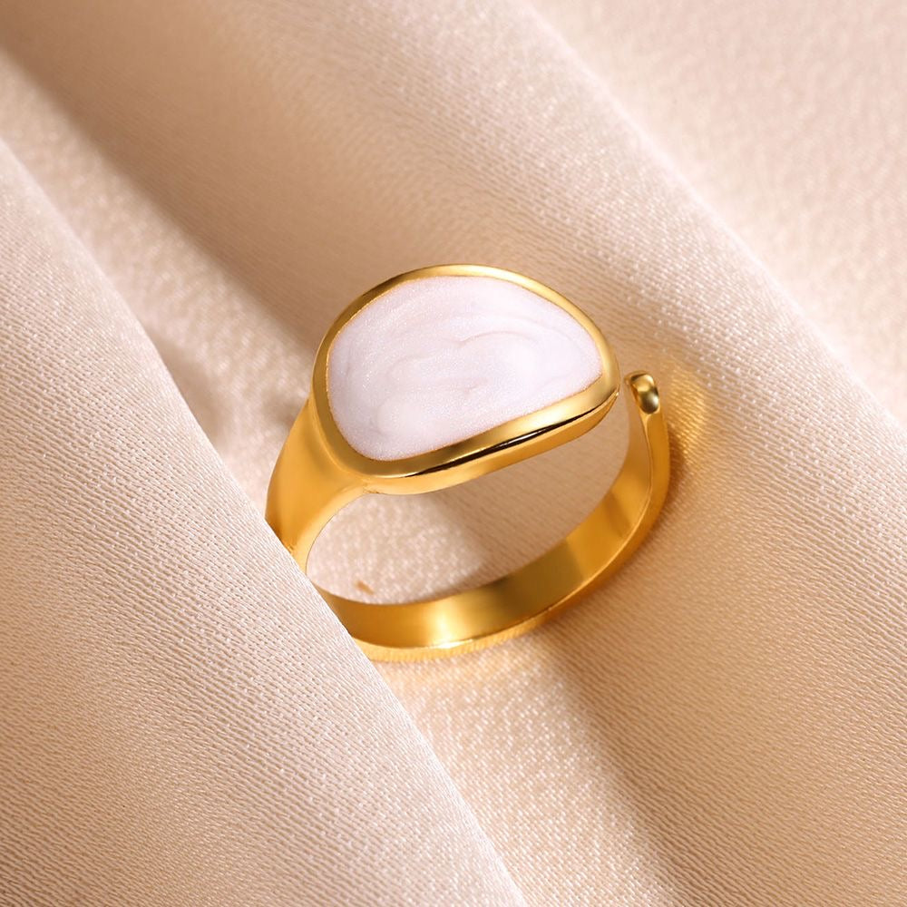 Titanium steel women’s adjustable ring