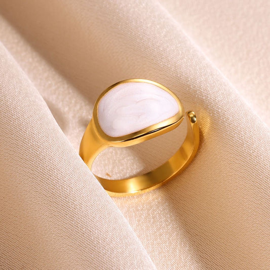 Titanium steel women’s adjustable ring