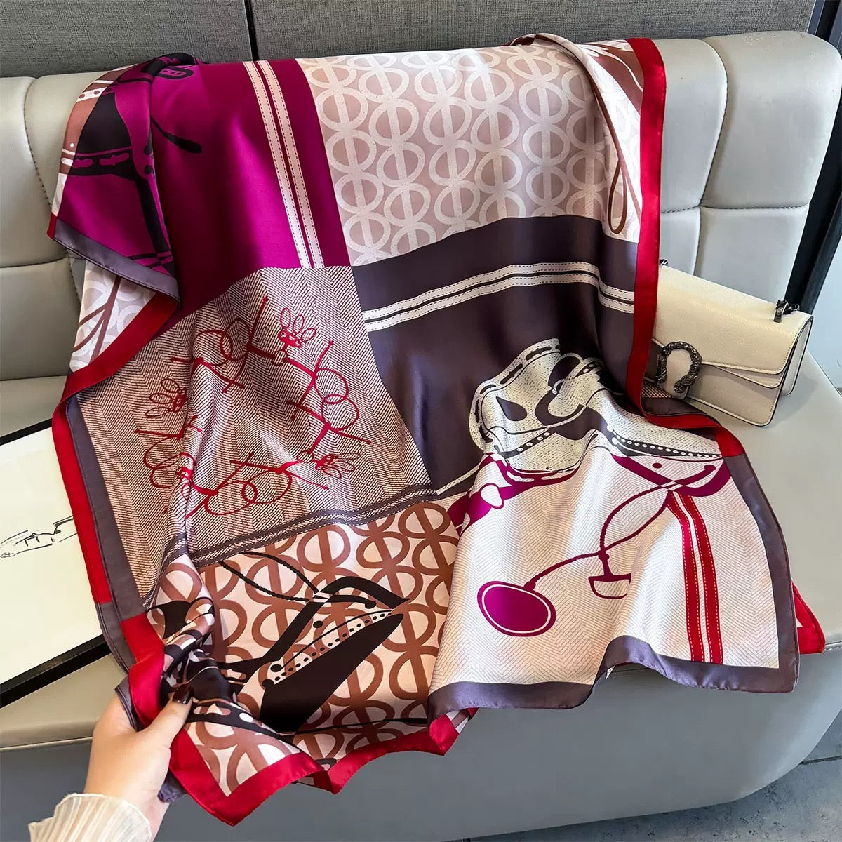 Women's Floral Silk Scarf