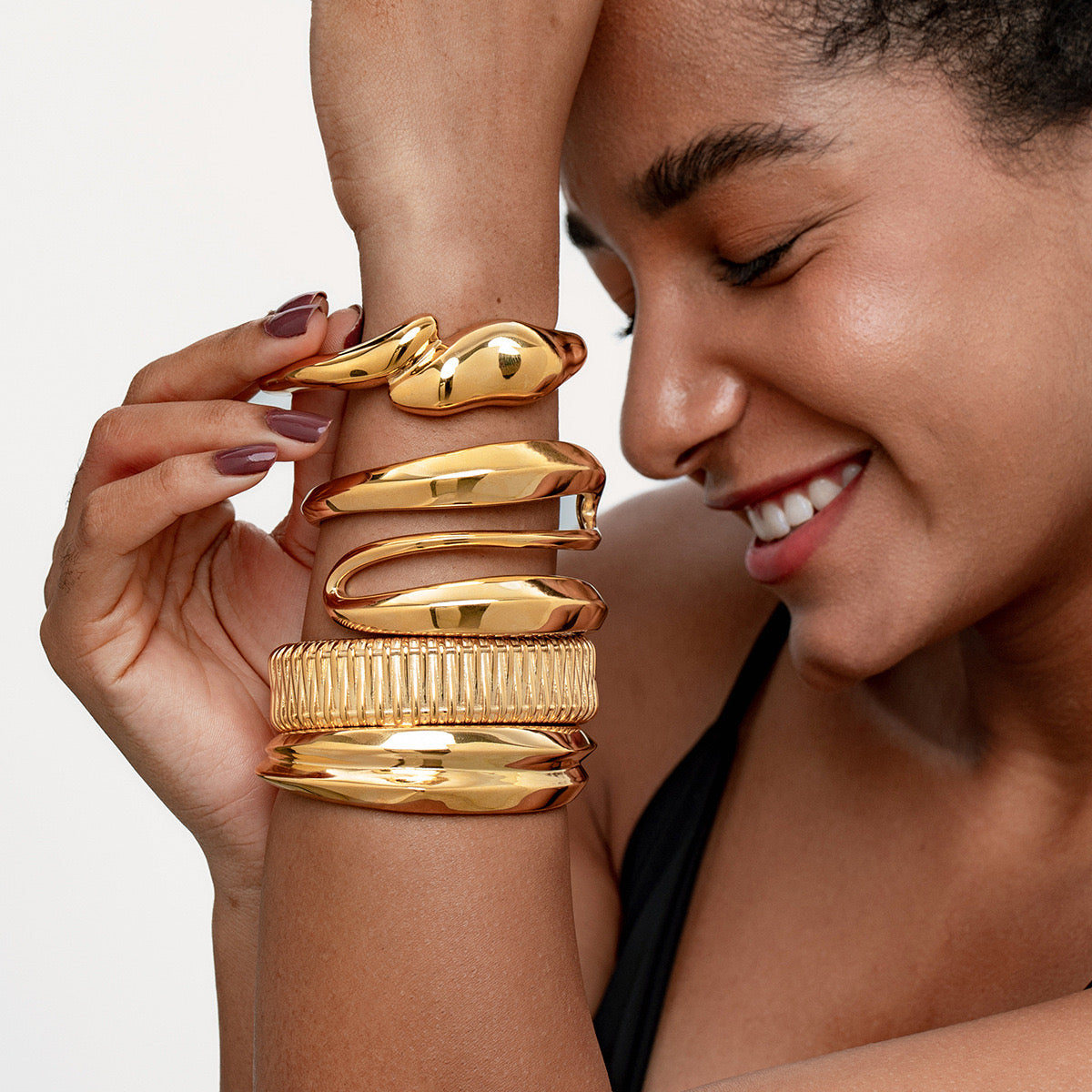 Non Tarnish Gold chunky luxe bracelet Bangle