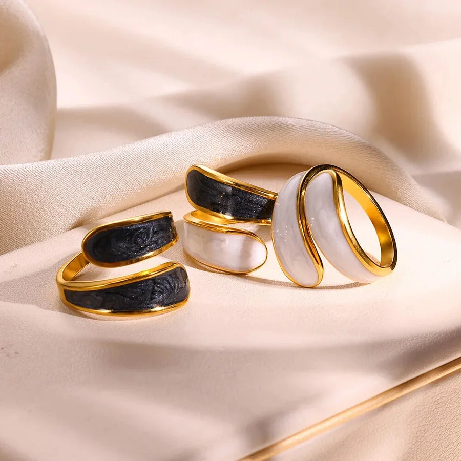 Titanium steel women’s adjustable ring