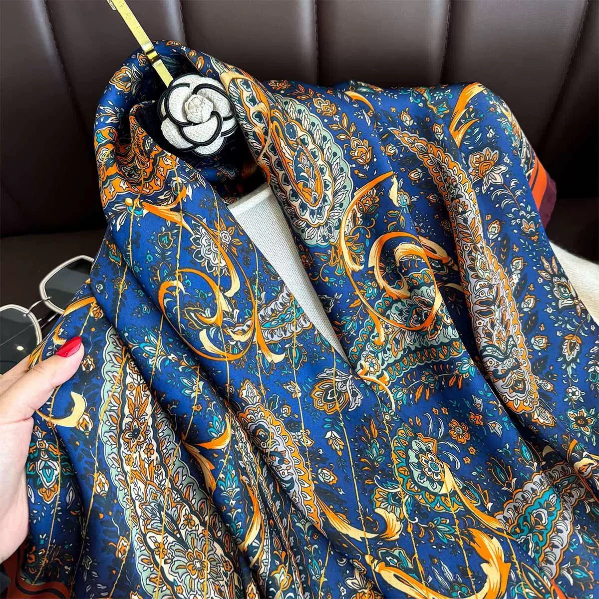 Women's Floral Silk Scarf