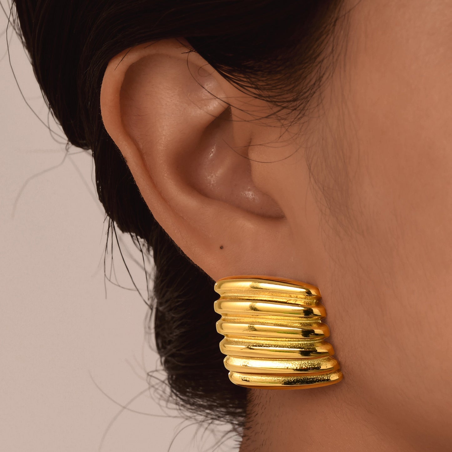 Irregular shaped stainless steel earrings