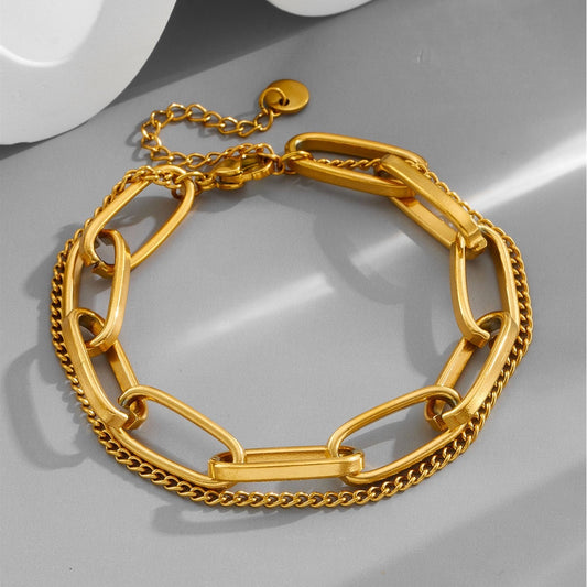 Titanium Steel Double link Chain Bracelet