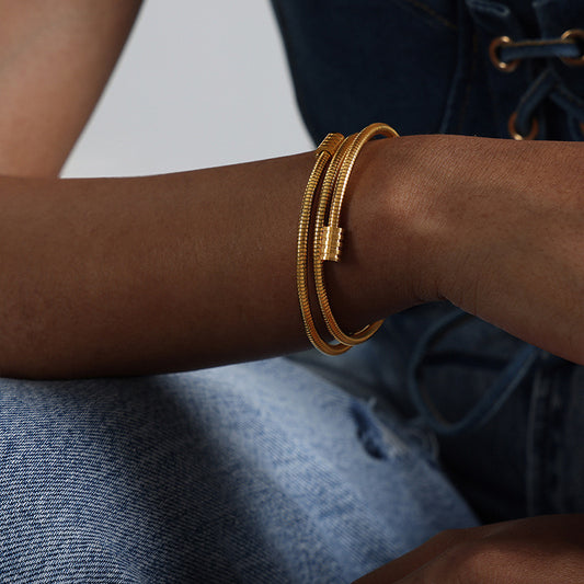 Three rings spiral bracelet