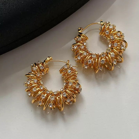 Light Luxury Style Braided Twist Earrings Emerald