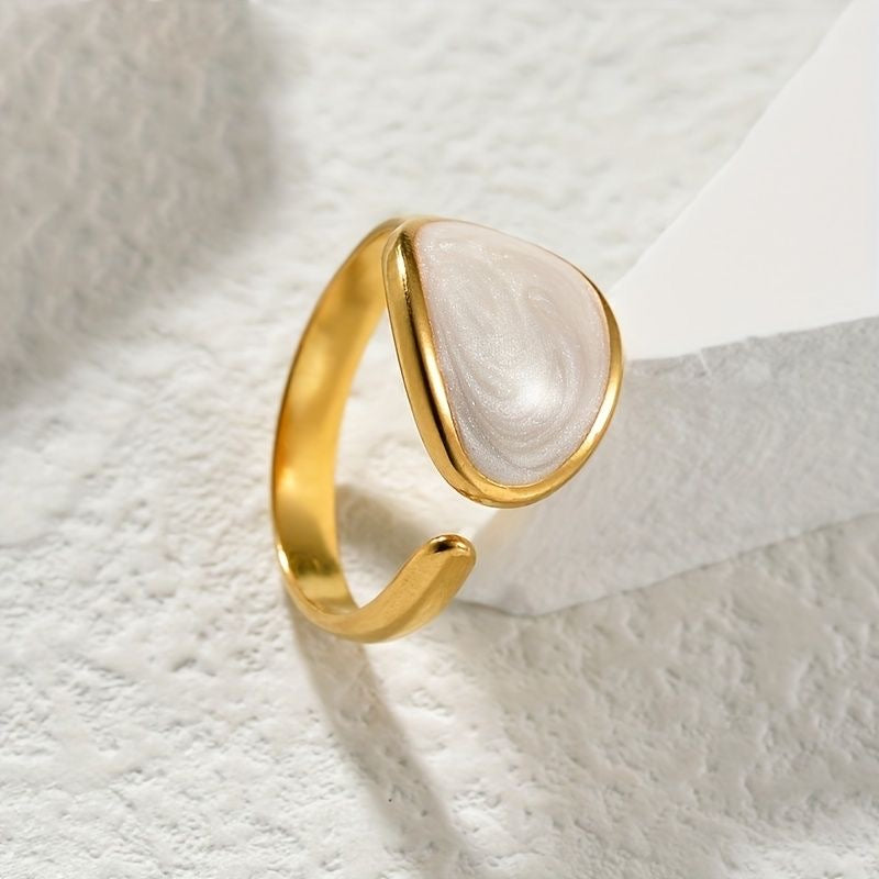 Titanium steel women’s adjustable ring