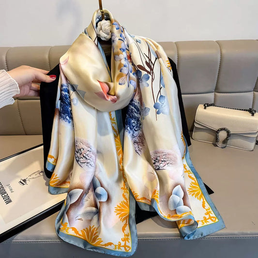 Women's Floral Silk Scarf