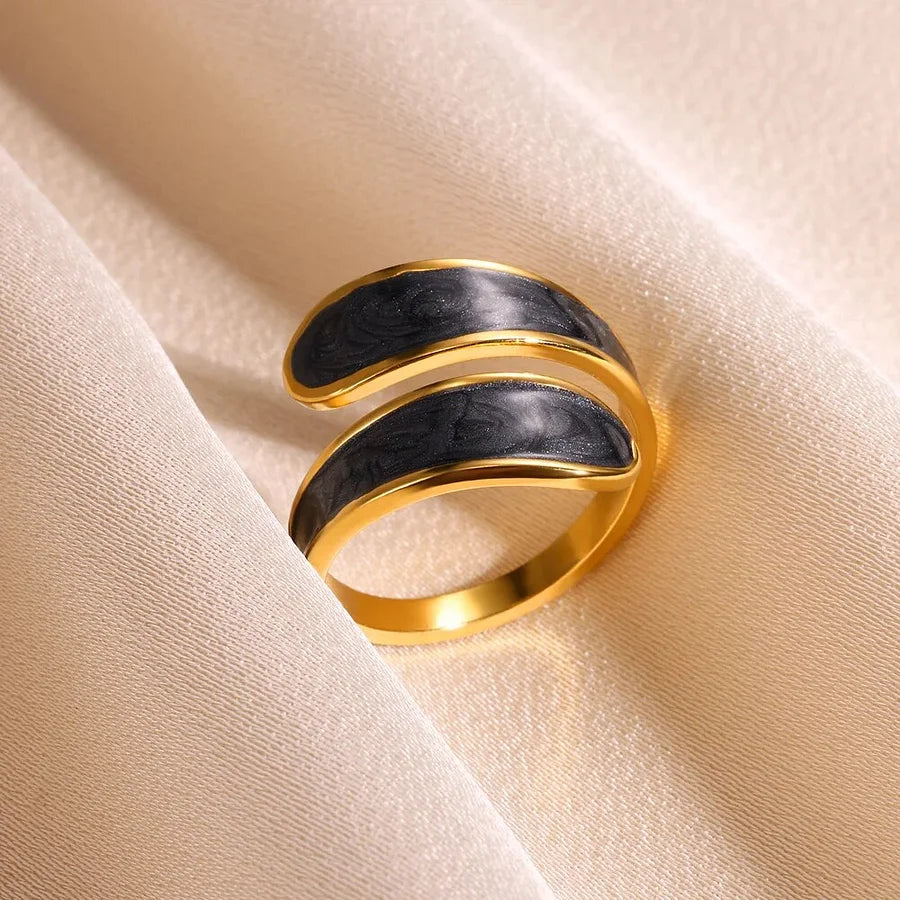 Titanium steel women’s adjustable ring