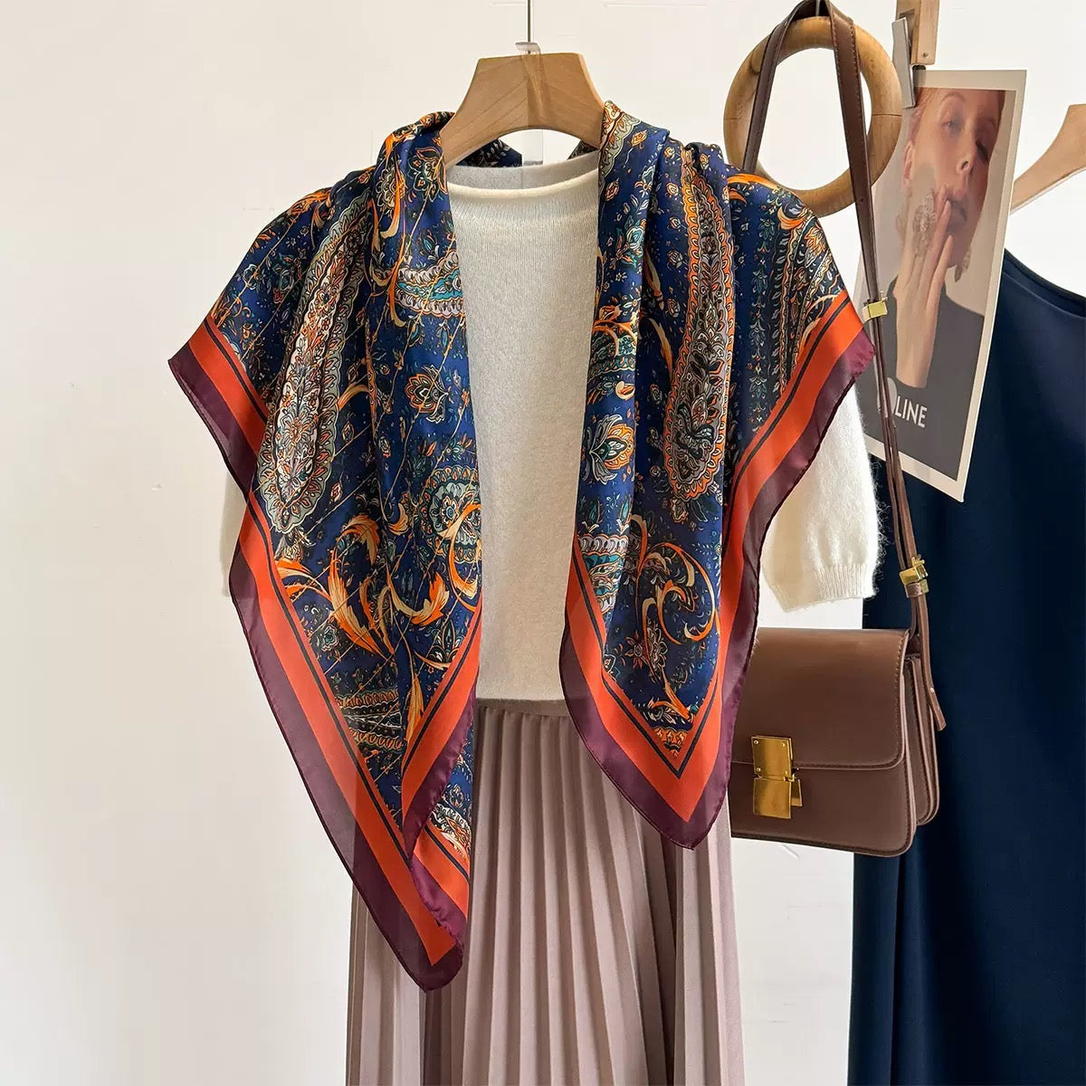 Women's Floral Silk Scarf