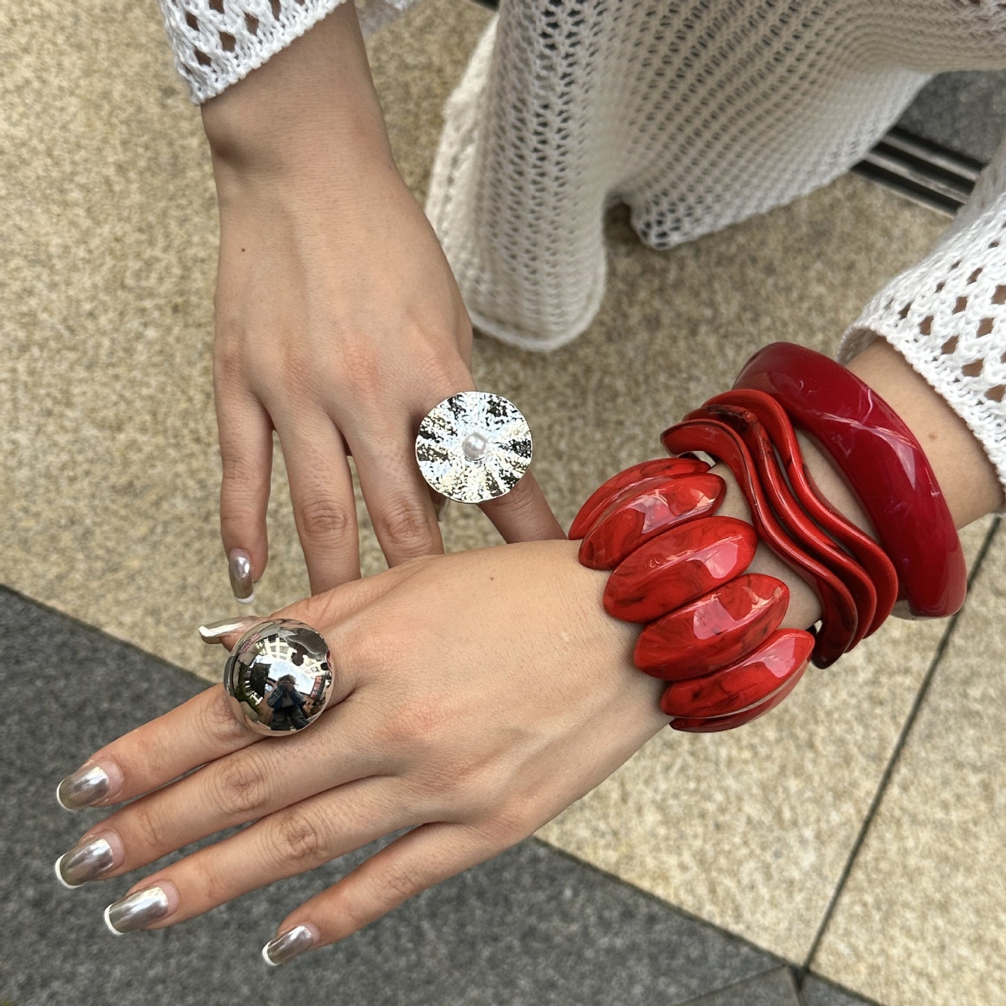 Abstract Chunky Acrylicbracelet bangle